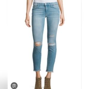 Current/Elliott  The Stiletto Distressed Skinny Ankle Jeans Mid Day Destroy